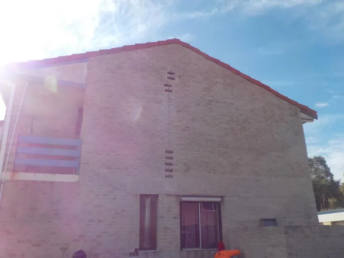 Halls Head apartments after crack stitching and brick replacement
